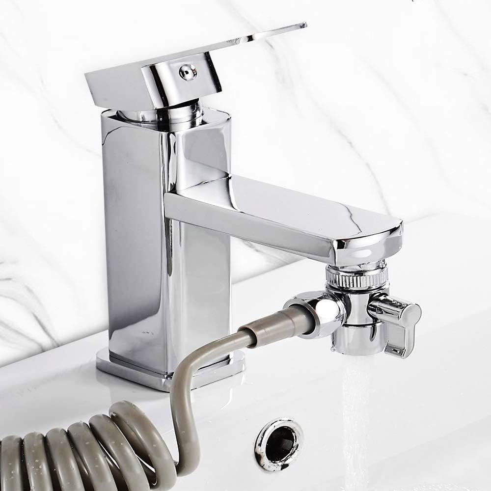 Doccetta Lavandino Estraibile Con Tubo Flessibile 1m E Supporto A Parete, Finitura Cromata, Universale Per Bagno E Cucina: Perfetta Per Shampoo, Animali E Pulizie