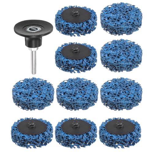QUARKZMAN Abstreifscheiben Abisolierrad 2 Schnell Rostlöser Schleifscheiben mit 1/4 Scheibe Pad Halter für Winkelschleifer Maschine Reinigen und Entfernen von Farbschichten Blau