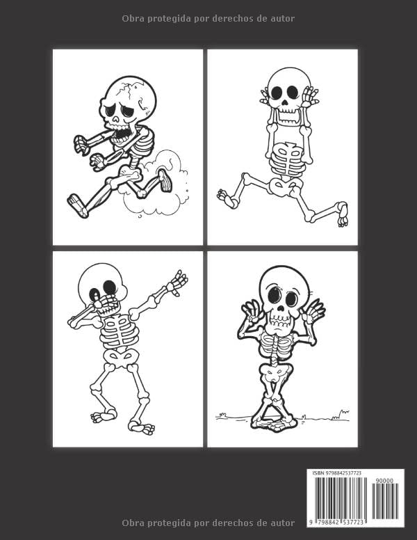 Miniatura 2 de Esqueleto Libro para Colorear para Niños Divertidas páginas para colorear de esqueleto para niños y niñas de 4 a 8 años para aliviar el estrés y ...