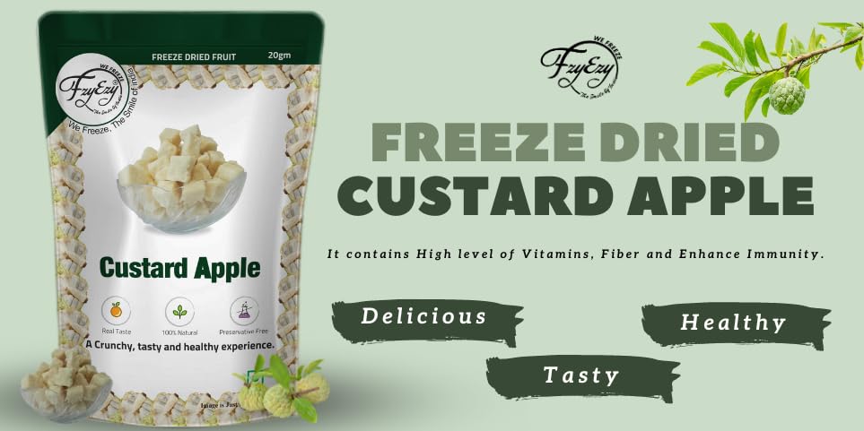 Image of FzyEzy Healthy Dried Fruits Candy /Chips /Slices | High Dietary Fibers & Antioxidant| Boosts Digestion| Good Snacks for Kids & Adults pack of 1 (Custard Apple)(20gm)
