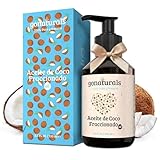 GoNaturals® Aceite de Coco Fraccionado - 100% Puro, Ligero, Inodoro y No Graso - Hidrata Piel, Cabello y Uñas - Desmaquillante Natural -250ml- Coconut Oil - Absorción Rápida - Aceite para Masajes