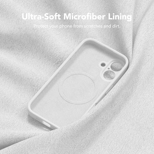 Image of Magnetic for iPhone 16 Plus Case, Compatible with MagSafe, [Full Camera Protection][Screen Protector] Silicone Shockproof Protective Phone Case for iPhone 16 Plus 6.7 inch, White