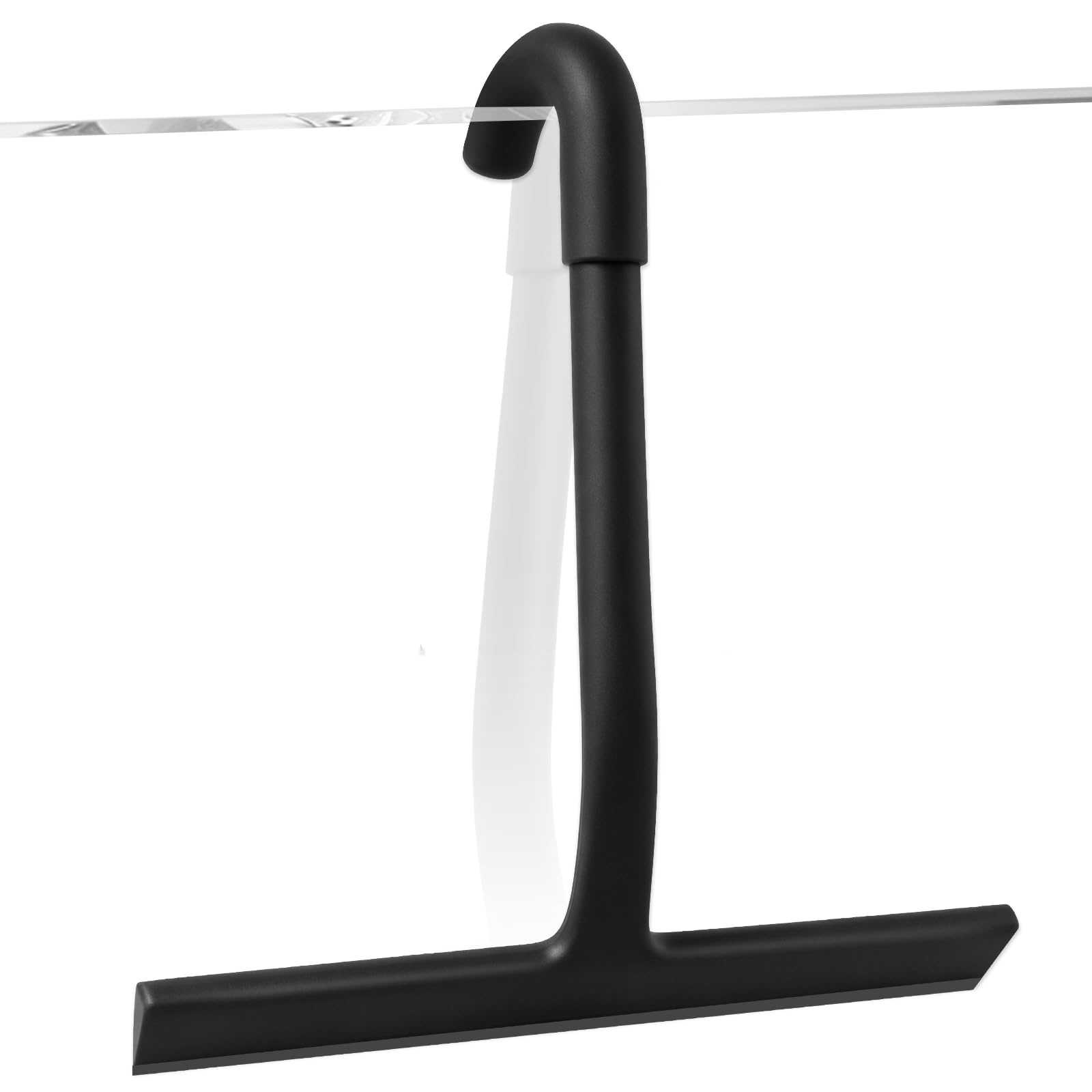 elzle Shower Squeegee with Built-in Hook, Silicone Shower Screen Wiper & Shower Scraper, Streak-Free Squeegee Shower Cleaner for Shower Doors, Mirrors, Windows, Tiles and Car Glass