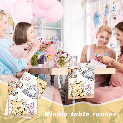 ZsaTuiy Winnie Baby Shower Decorations, The Pooh Birthday Party Decor, Winnie Tablecloth,Tablecloth Oh Baby Gender Reveal Birthday Party Supplies for Kids Boys Girls, Neutral Gender Reveal Decor by ZsaTuiy - Used condition - Image 6
