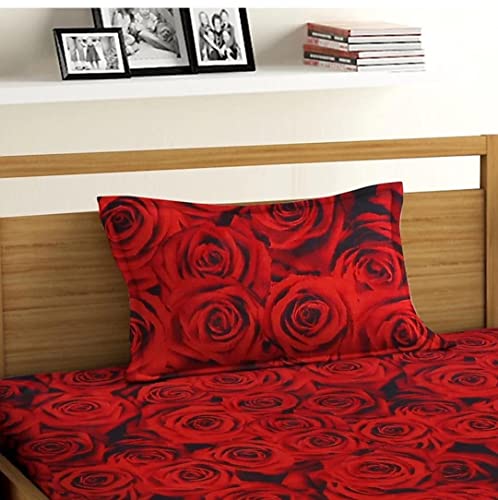 Image of Prime Collection 230 TC Cotton-Blend Fabric Single Sized(90x60) Inch 1 Bedsheet with 1 Pillow Covers - Single Bedsheet for Single Bed
