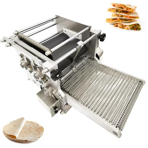 BEILOCKERY Automatic Tortilla Maker Machine, 110V Tortilla Press with Dual Non-Stick Plates, 7.1 Inch Mexico Corn Tacos Maker 1500-2000pcs/h 0.04