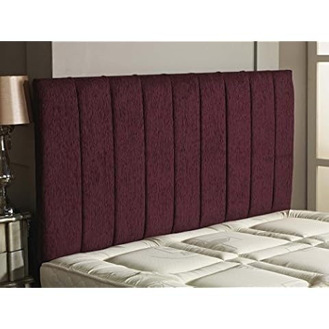 CROWNBEDSUK APOLLO CHENILLE HEADBOARD 2ft6,3ft,4ft,4ft6,5ft,6ft Aubergine, 5ft (Kingsize) Cover