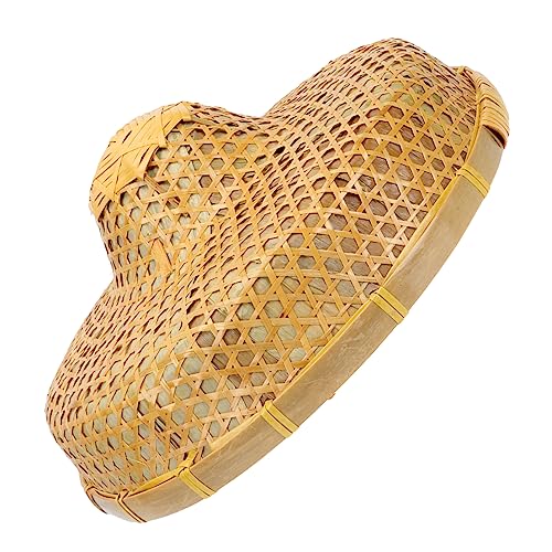 MERRYHAPY Handmade Weaving Bamboo Hat Stage Performance Vintage Party Decoration