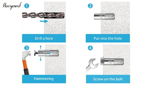 Horiznext 25-Pack 3/4 X 3-1/7 Inch Drop-in Anchors – Zinc-Plated Carbon Steel Expansion Sleeve Bolts For Concrete