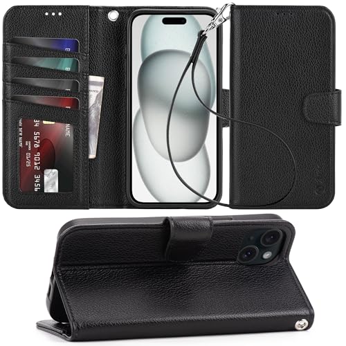 Étui rabat iPhone 15 Plus Arae : résolvez le manque de place avec le porte-cartes