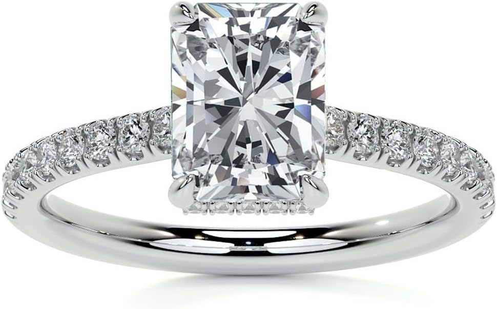 1 CT Cushion Cut IGI Certified Lab Grown Diamond Engagement Ring for Women in 10K/14K/18K Solid Gold | Wedding Solitaire Hidden Halo Bridal Anniversary Jewelry Gift for Her Size 4-12