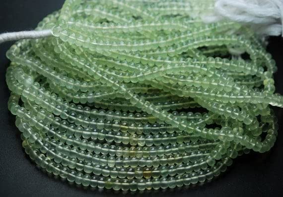 Prehnite naturelle perles 5mm rondelles lisses fil 13 pouces pour diy loisirs créatifs bijoux