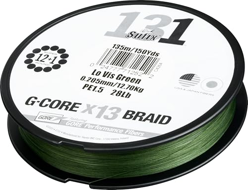 Tresse 131 de pêche Sufix verte faible visibilité 36,3 kg bobine 131 m