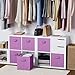 Royexe Storage Cubes Pack Of 8 - Standard Size Cube Storage Bin 10.5x10.5x11 With Dual Handles For Easy Carrying- Fabric Storage Bins Collapsible (Purple)