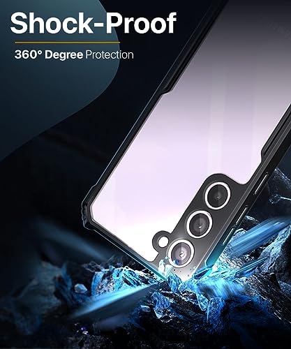 Image of WOW IMAGINE Shock Proof Clear Protective Back Cover Case for Samsung Galaxy S23 5G | AirEDGE Technology | Full Device & Camera Protection | Poly Carbonate + TPU Transparent Back Case - Black