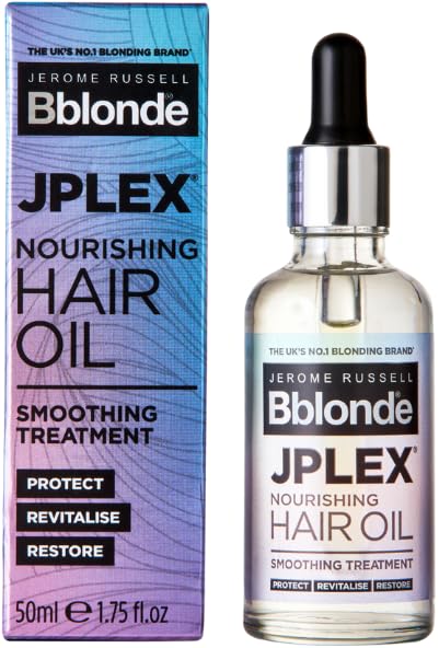 Jerome Russell BBlonde JPLEX Nourishing Hair Oil - Leave In Treatment for Shiny Smooth, Frizz-Free Hair, With Heat Protection, 50ml