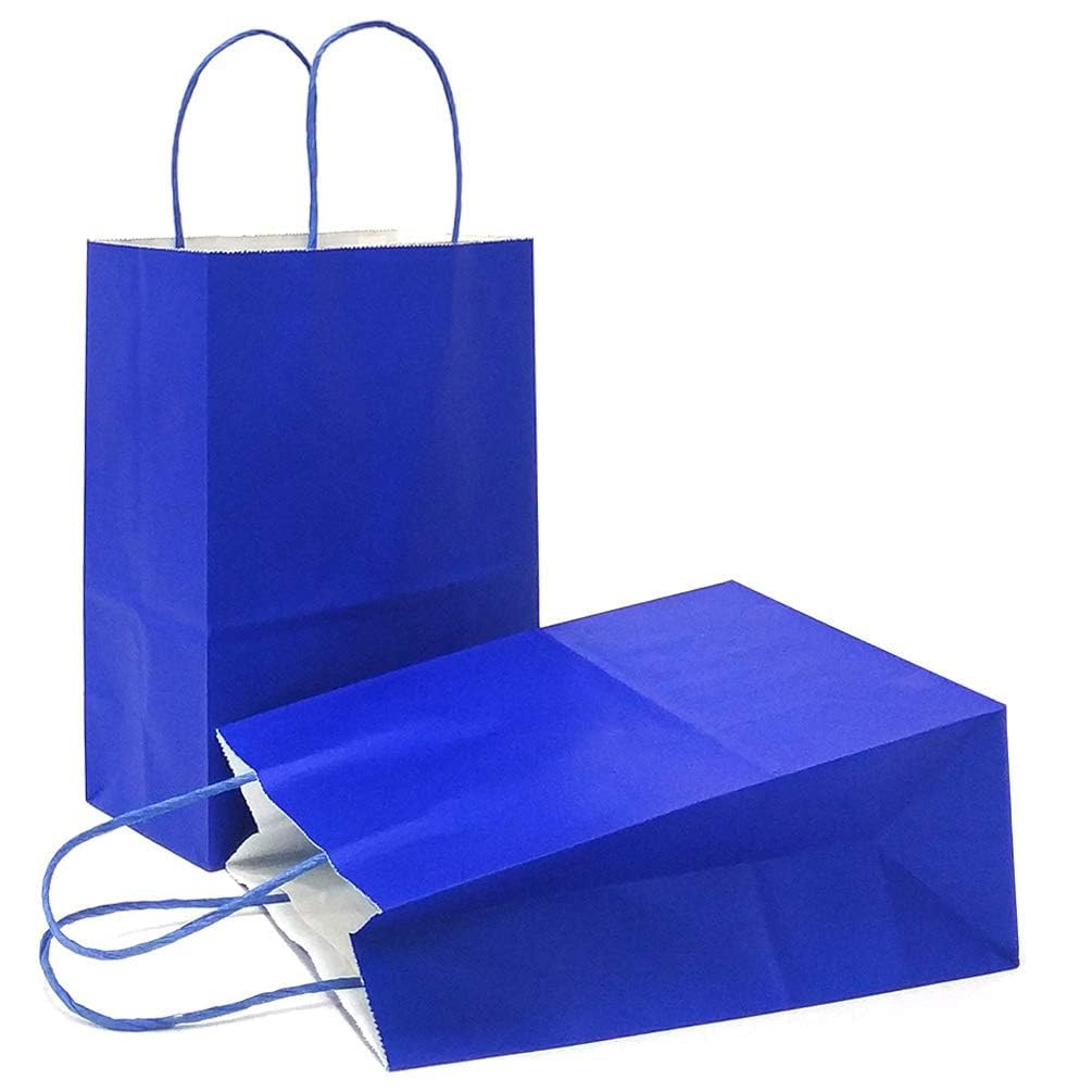 AZOWA Royal Blue Gift Bags with Handles Paper Small Royal Blue Kraft Paper Bags for Party Favors (22 x 16 x 8 cm, 25 Pcs) โ image 1