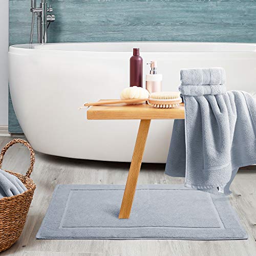 Image of Hearth & Harbor Bath Mat Towels - 100% Ring Spun Cotton Luxury Towels - Ultra Soft & Highly Absorbent, Bathroom Towels, Floor Mat - Ice Blue