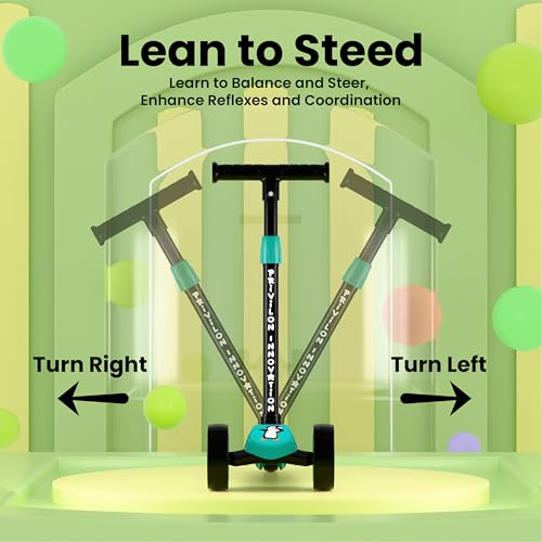 Image of Foldable Kick Scooter for Kids 3+ Years | Adjustable Height & Strong Frame | Durable PVC Wheels | Kick Skating Toy Cycle for Boys & Girls | Outdoor Fun Ride, 50Kg Capacity (Mint)
