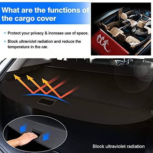 Image of Powerty Cargo Cover for 2015-2024 Nissan Murano 2.5L /3.5L Retractable Trunk Cover for Murano Accessories Security Shielding Shade Cover