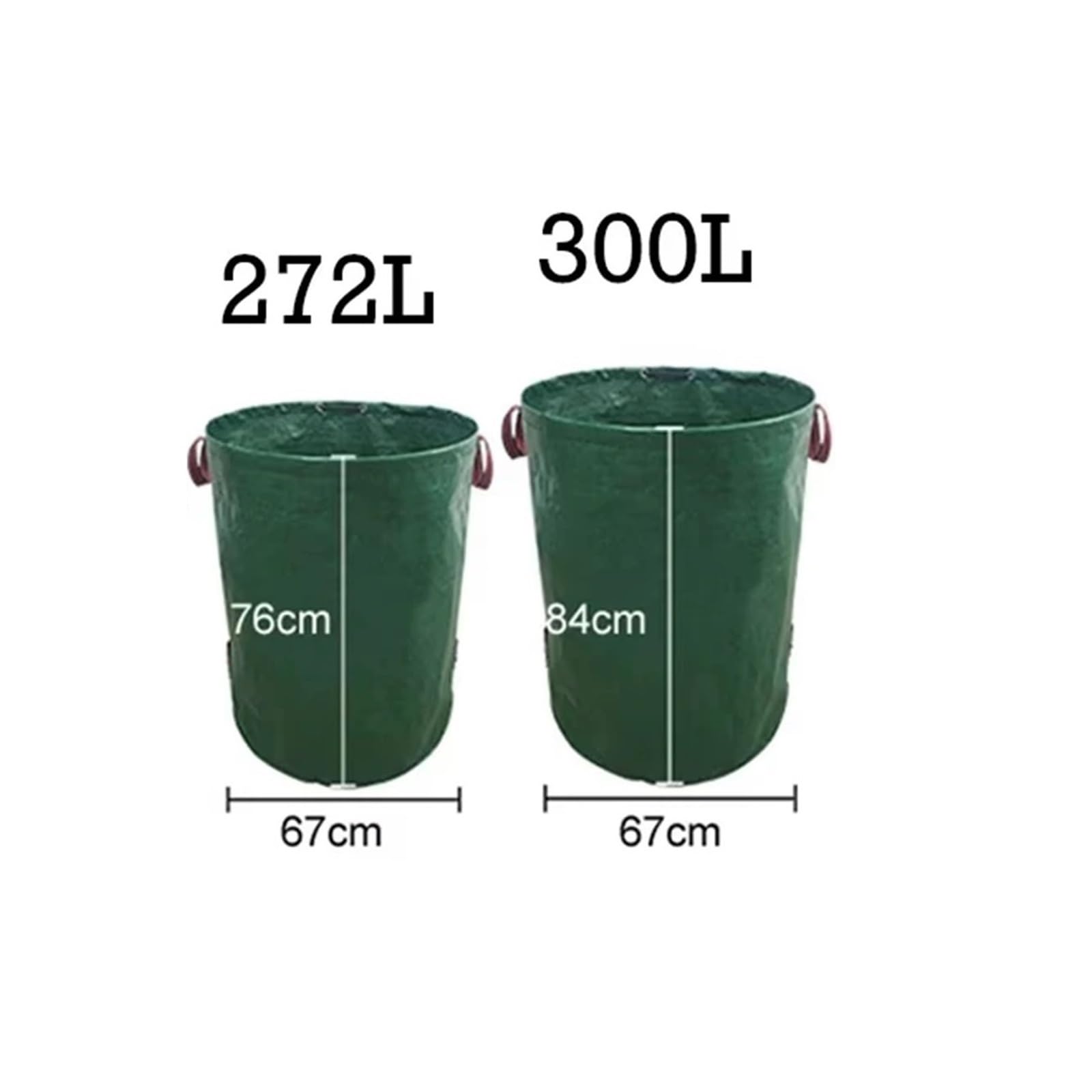 Sacchi Per Rifiuti Da Giardino 6 pezzi 272-300L sacchetto for rifiuti da giardino con coperchio pieghevole raccolta foglie cestino riutilizzabile cadute giardinaggio stoccaggio(300L,Without Lid)
