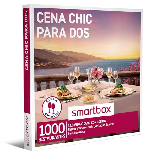 Smartbox Caja regalo Cena chic para dos , Idea de regalo para parejas , 1 comida o cena con bebidas para 2 personas