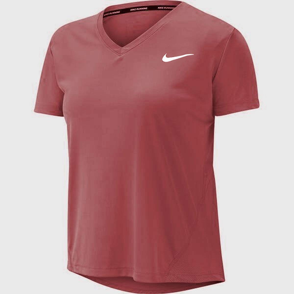 NIKE Top Vneck Shortsleeve Women's Shortsleeve - Cedar/Reflective Sil, Large