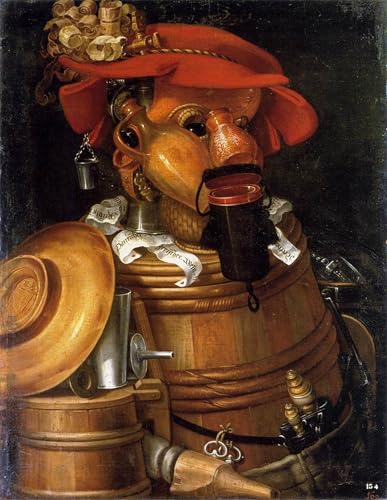 Impresiones il cameriere di Giuseppe Arcimboldo con acabado retro texturizado 60x90