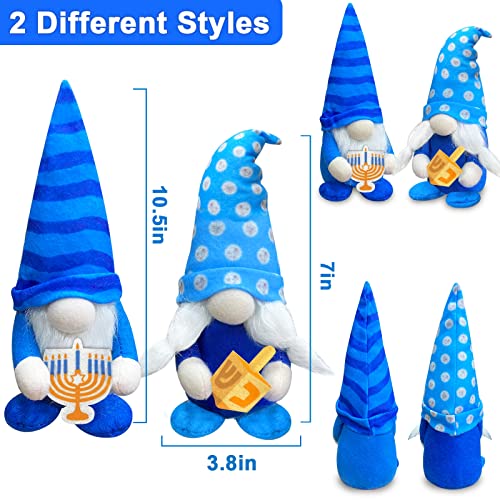 TURNMEON-2-Pcs-Hanukkah-Gnome-Decorations-Plush-Chanukah-Gnomes-Hold-Menorah-Dreidel-Swedish-Tomte-Nisse-Doll-Table-Ornaments-Gift-Decor-for-Home-Indoor-Coffee-Party-Supplies TURNMEON 2 Pcs Hanukkah Gnome Decorations Plush Chanukah Gnomes Hold Menorah Dreidel Swedish Tomte Nisse Doll Table Ornaments Gift Decor for Home Indoor Coffee Party Supplies