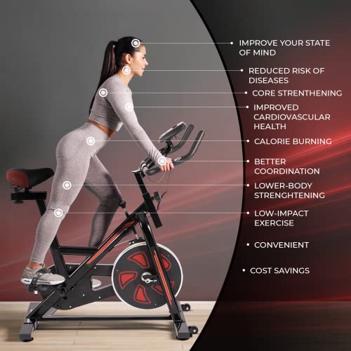 Fitnessbike - mit LCD Display, Ergometer, Pulsmesser, Sitz und Griff verstellbar, max 120kg - Heimtrainer Fahrrad… – Bild 3