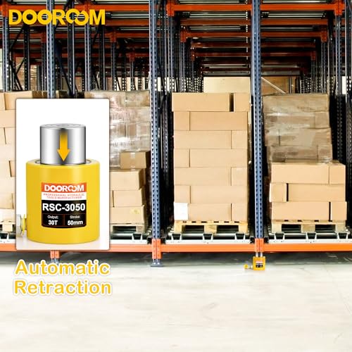 Image of 30 Ton Hydraulic Cylinder, 2' Stroke Automatic Retracting Jack, Yellow