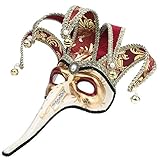 Hophen Venetian Long Nose Mask Plague Doctor for Men Wall Decorative Art Collection Mask (Pentagonal...