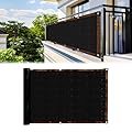 Fence Privacy Screen - RAINFLOW 3'X10' Black Privacy Fence Screen Outdoor Shade Balcony Decor Plastic Mesh Fence Panels Cover Porch Screen Balcony Covers for Apartments,Deck,Backyard,Pool Wall