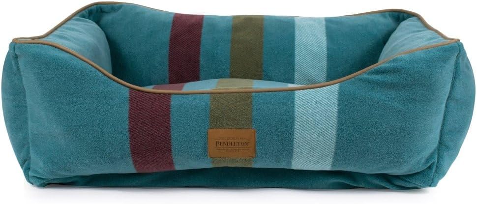 Pendleton Fleece Kuddler Dog Bed - Cabin Stripe Shale, M