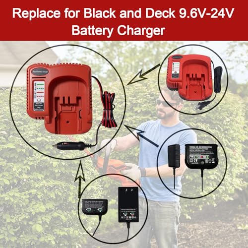 Chargeur de batterie 9,6V-24V BDCCN24 compatible avec Black & Decker Firestorm HPB18 - 2