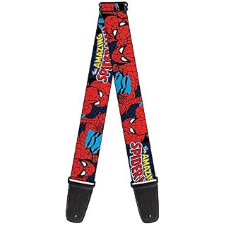 Boucle vers le bas Amazing Spiderman Sangle de guitare - Les Beatles, Paul McCartney, John Lennon, RIngo Starr, George Harrison