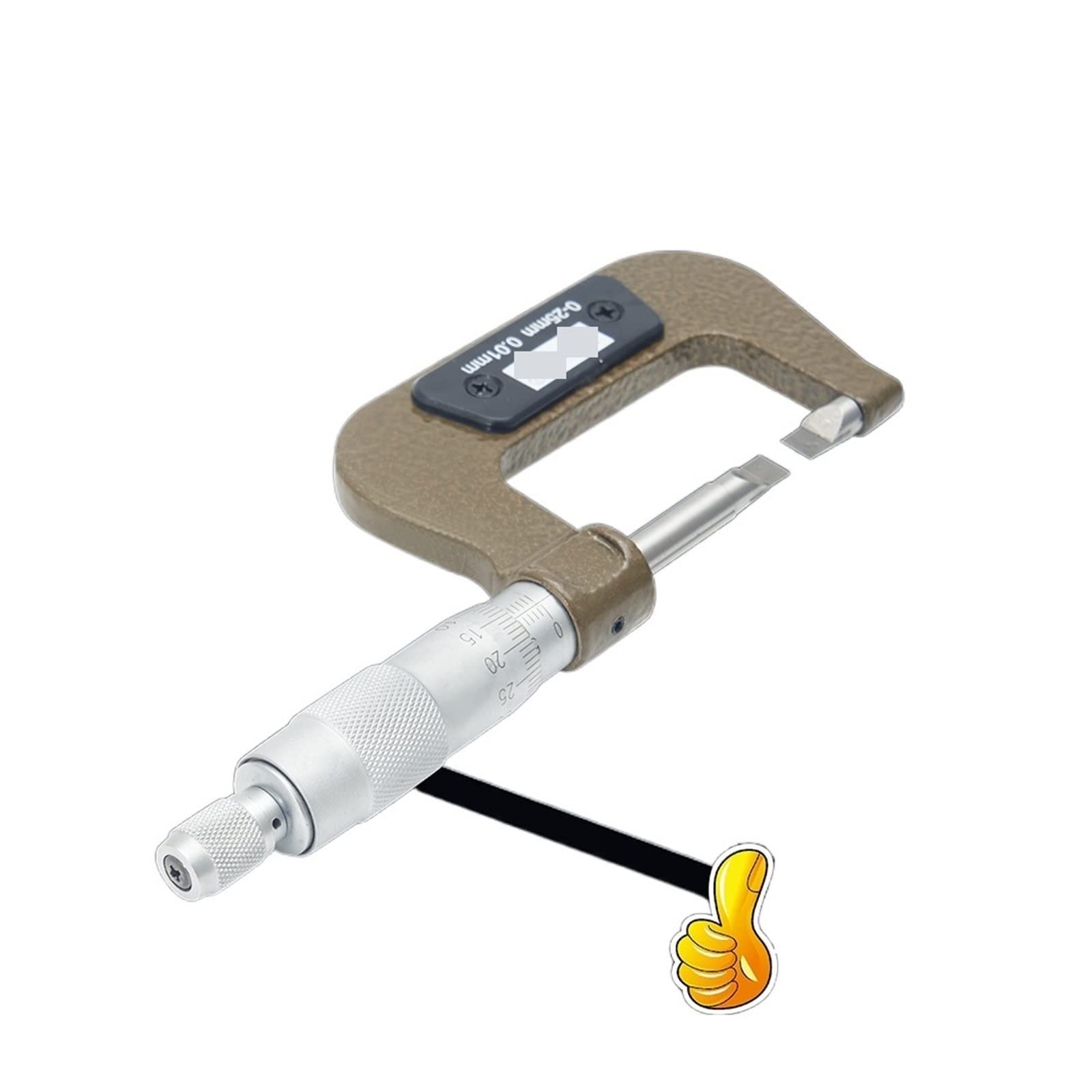 Micrometro a lama in acciaio inossidabile Misurare lo spessore della scanalatura chiavetta da 0,4 mm,7 a fetta sottile, Strumento accurato(0-25mm 4mm)