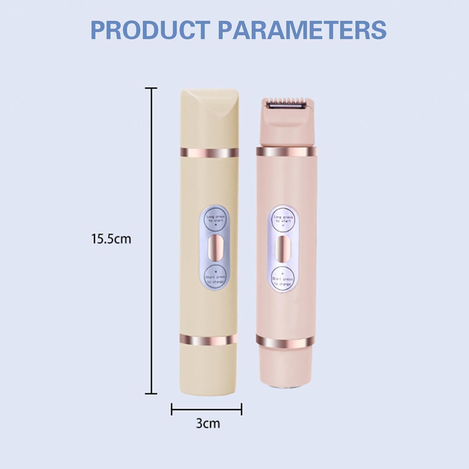 Barely Shaver, 2025 Upgraded 2-in-1 Dual-Head Cordless Electric Shavers for Women, Silky and Painless, Wet and Dry Efficient Cleaning for Legs, Arms, Underarms, Face Pubic, Hairs (Mix 2pcs)