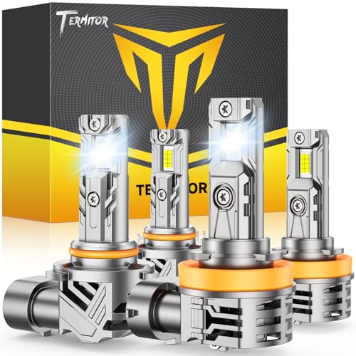 Image of Termitor Upgraded H11 /H9 /H8 9005 /HB3 Light Bulbs Combo, ๐๐๐,๐๐๐๐๐ ๐๐๐๐๏ผ
Brighter 6500K White Super Bright, 1:1 Mini Size Fog light with Cooling Fan, CANBUS Ready Plug & Play,Pack Of 4