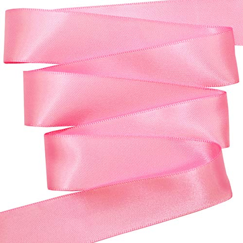 Image of Morex Ribbon 08822 /50-155 Double Face Satin Ribbon, 7 /8 inch x 50 Yd, Geranium Pink