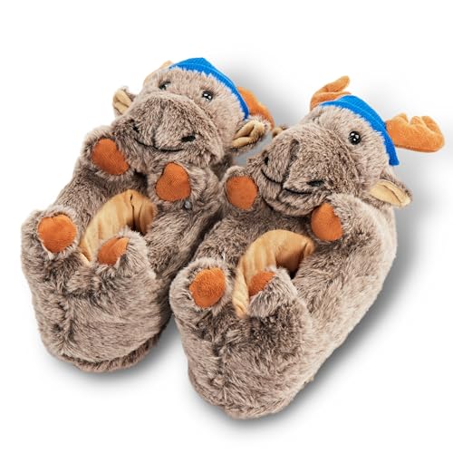 Image of Kids Animal Slippers, Soft Fuzzy Cozy House Shoes
