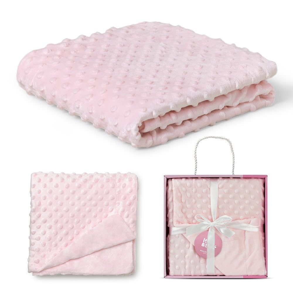 Interbaby - Manta Bebe Recien Nacido | Mantita Bebe 100% Poliéster, Terciopelo, Suave, Cómoda, Cálida | Manta Meses Bebe 80x110cm, Unisex, para Cunas, Carritos | Rosa