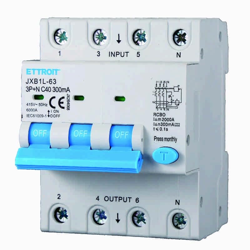 Interruttore Magnetotermico Differenziale 3P+N 40A 300mA 380V-6KA CLASSE A 300mA per Guida DIN - 4 Moduli DIN - Protezione Circuiti e Sicurezza Impianti