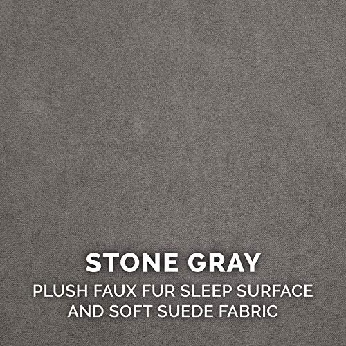 Furhaven Orthopedic Dog Bed For Medium Dogs W/ Removable Washable Cover & Reversible Foam Cushion, For Dogs Up To 55 Lbs - Luxury Edition Faux Fur & Suede Sofa - Stone Gray, Medium #TOP5