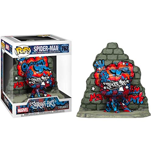 Funko Marvel - Pop Vinyl Figuras Deluxe 762 Spider-Man (Graffiti Deco) 15 Cm