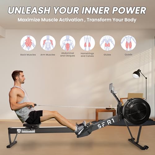 Fitvids Rowing Machine for Home, Indoor Exercise Equipment, Wind Resistance Rowing Machine with LCD Display - Image 6