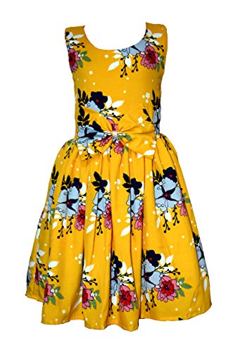 Image of Casual Frock for Baby Girls,Blue Printed and Olive Printed,Pack of 2