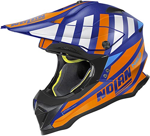 NOLAN N53 Cliffjumper Casco Motocross (Blue/Orange,XS (55))