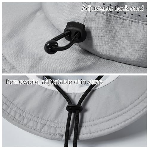 Image of UPF 50+ Bucket Sun Hat with Laser Perforated Mesh Cooling Adjustable Breathable Lightweight for Outdoor Men Women