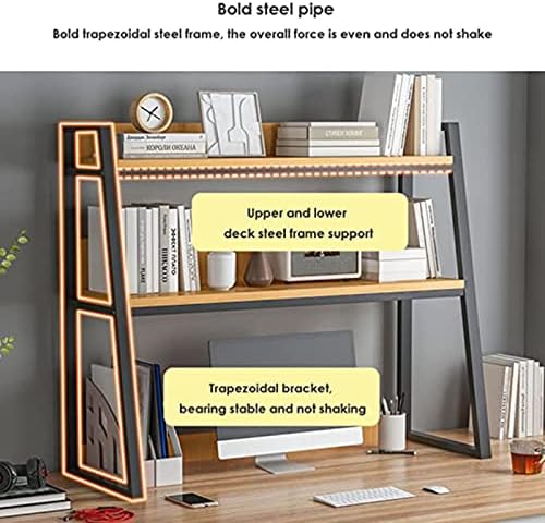 Mobile Storage Rack Freestanding Display Rack Tool Pegboard Garage,Industrial 2 Tier Desktop Bookshelf Orga Modern Office Storage Rack with Ladder Design Compact Desktop Display Shelf for Ho image 5
